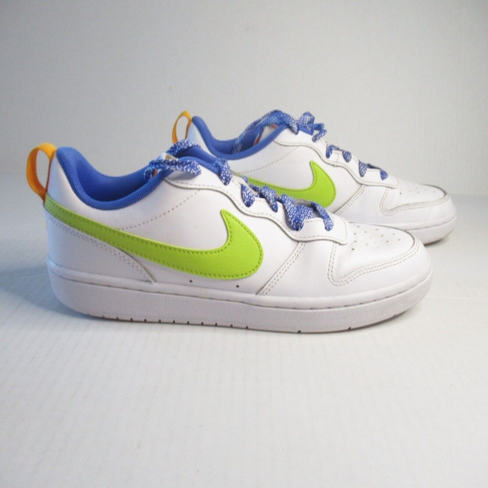 Nike Court Borough Low 2 White Atomic Green DQ7770-100 Size 5.5Y